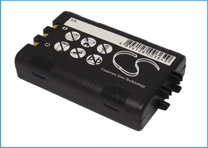 Rectangular black replacement battery pack with label