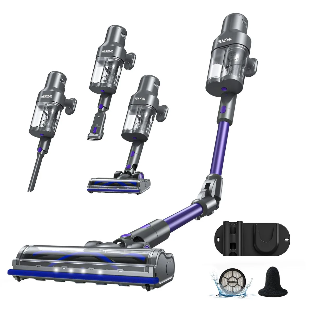  Cordless Vacuum Cleaner JQ02 450W 45KPA 800ML Purple — product photo