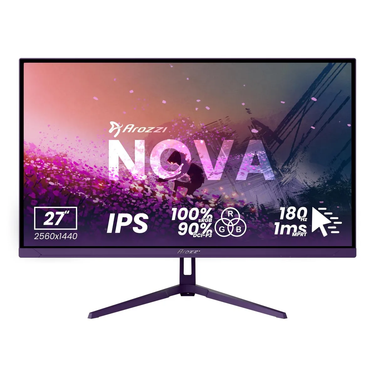 Arozzi Arozzi Nova 27" 180Hz Gaming Monitor - Purple — product photo