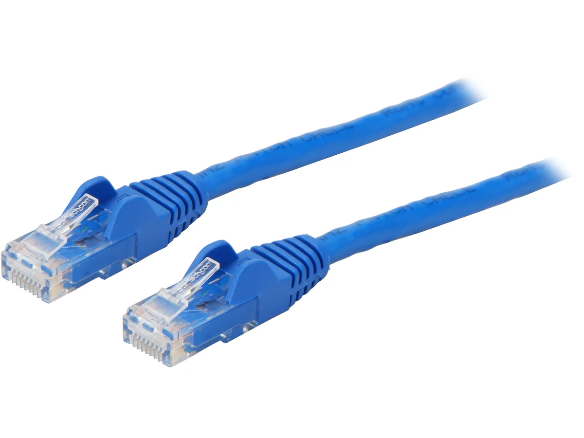 Blue Cat6 Ethernet cable, 14 ft, snagless RJ45 connectors, UTP