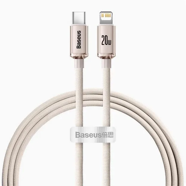 BASEUS BASEUS Crystal Shine Type-C to Lightning PD 20W Cable Pink 2m — product photo