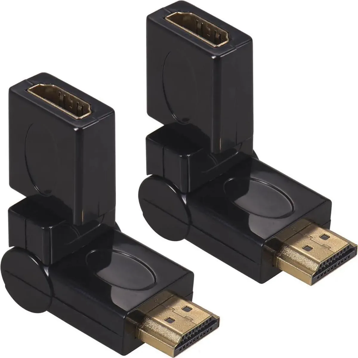 Vszerda Vszerda 2-Pack HDMI 2.0 Male to Female Swivel Adapter 90 180 270 360 Degree — product photo