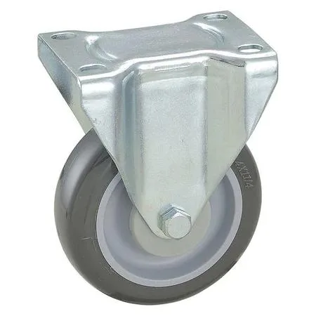 Rigid plate caster with 4 inch polyurethane wheel and metal mounting plate