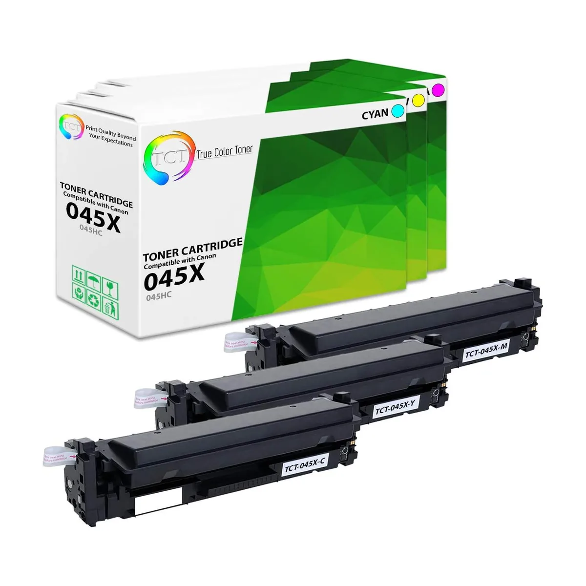 True Color Toner True Color Toner 045X 3-colour high-yield toner cartridge 3-pack 2200 pages — product photo