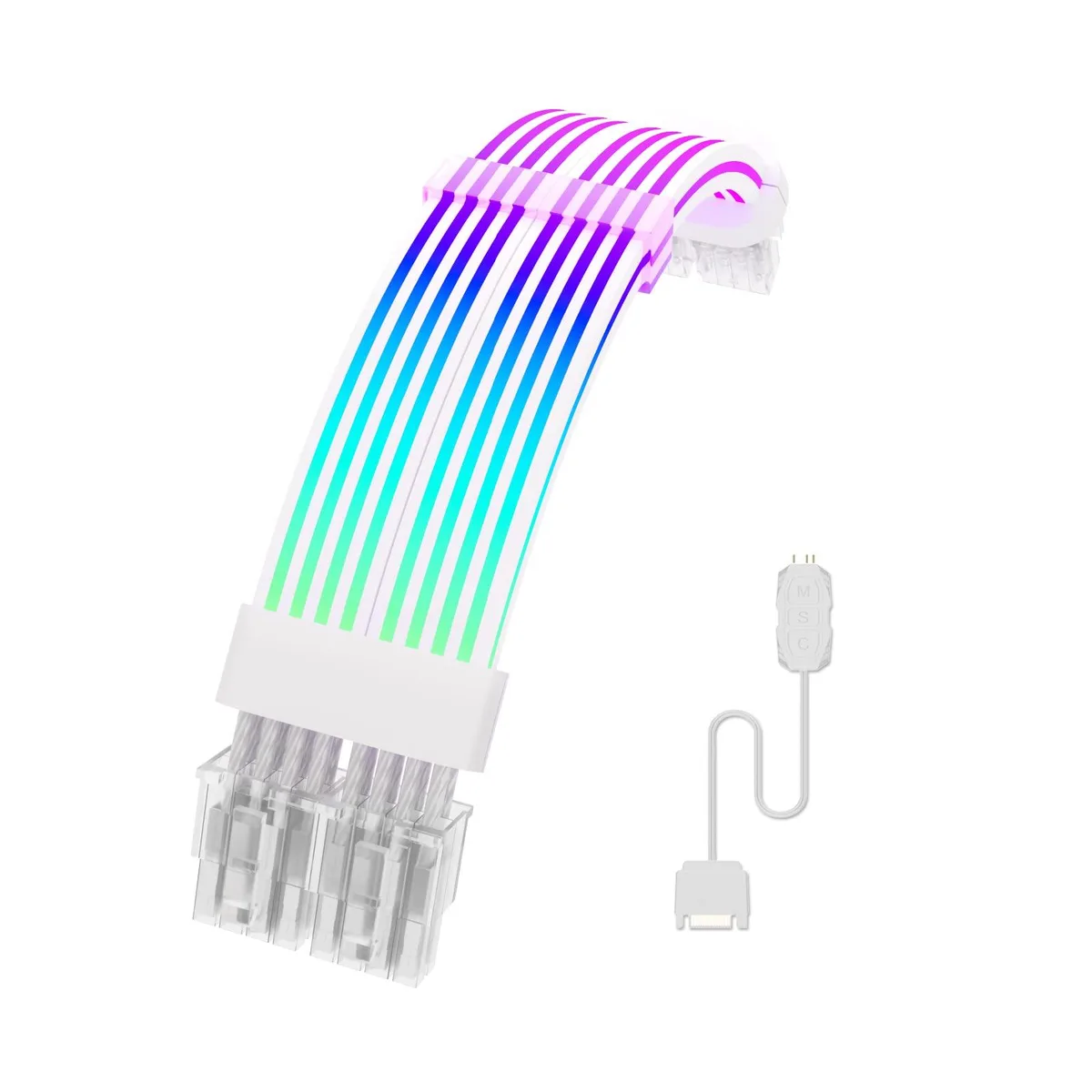 Vszerda Vszerda 8 Pin RGB GPU Cable 2x8Pin White 108 LEDs 360° Lighting — product photo