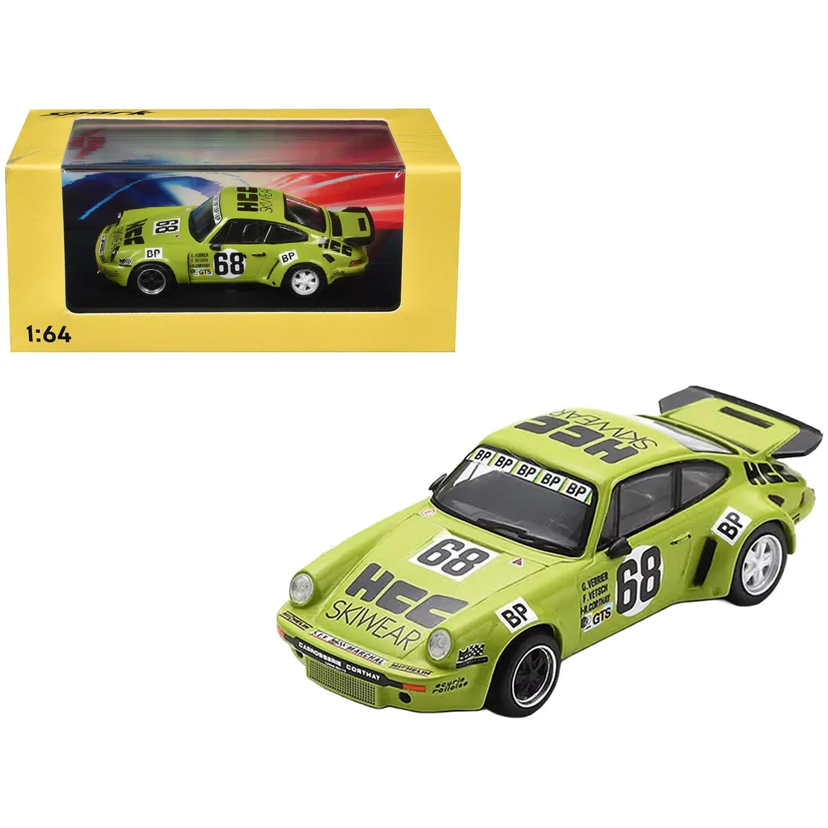 Spark Pub Spark Pub Porsche 911 Carrera RSR 3.0 #68 Le Mans 1975 1/64 hobby collectible — product photo
