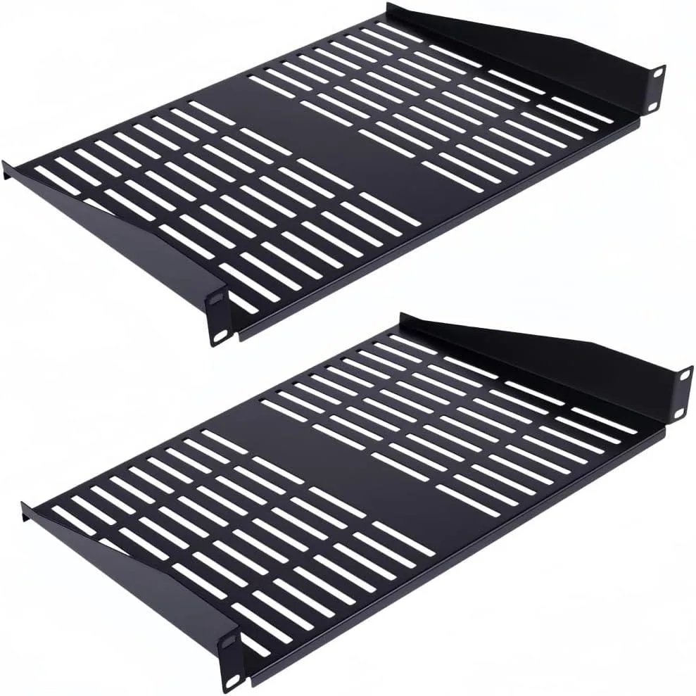 TAURKENAM TAURKENAM 1U Ventilated Cantilever Server Rack Shelf 10" Depth 2PCS — product photo