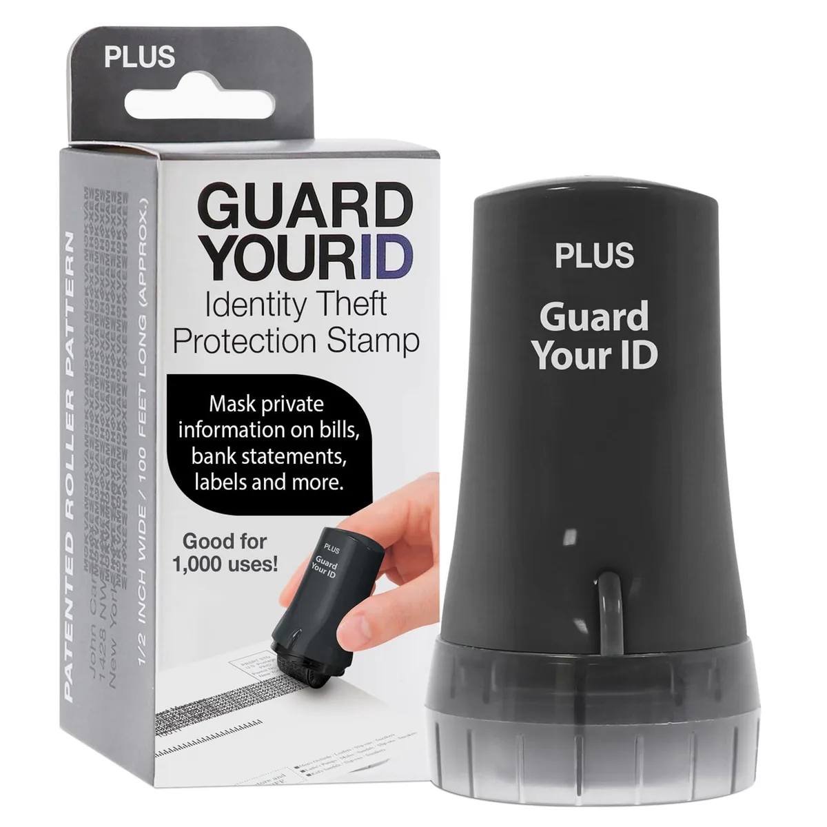  PLUS Advanced Security Roller 2.0 Guard Your ID Identity Protection Stamp Black — product photo