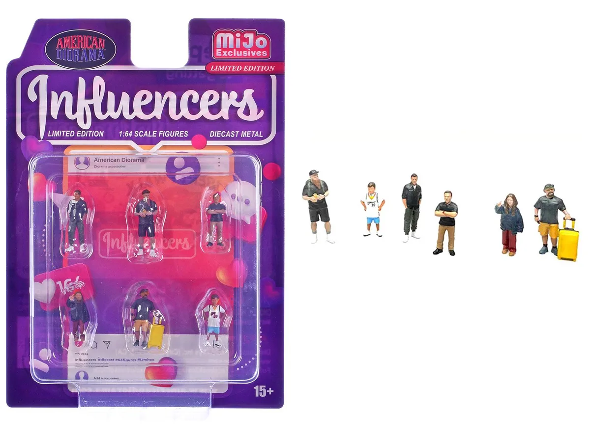 American Diorama American Diorama "Influencers" 6 Piece Diecast Figure Set Limited Edition 1/64 hobby collectible — product photo