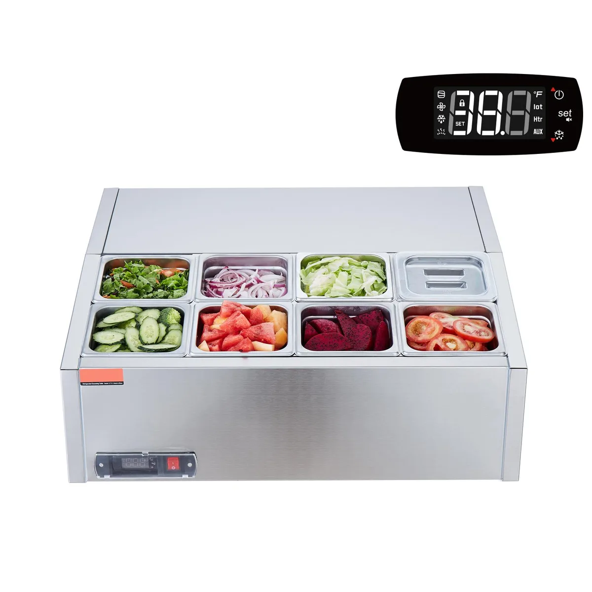 VEVOR VEVOR E27TW-G Countertop Refrigerated Prep Station 8 1/6 Pans 140W — product photo