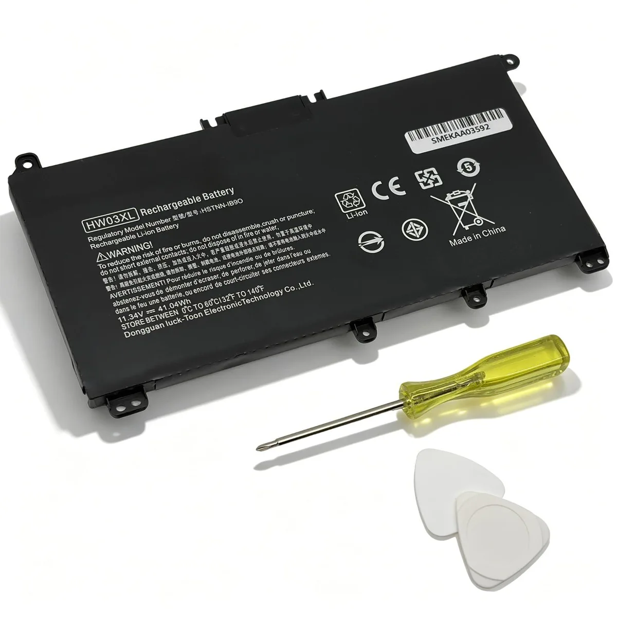 No Sew No Sew HW03XL laptop battery 11.34V 3.44Ah 41.04Wh 3-cell Li-ion black — product photo