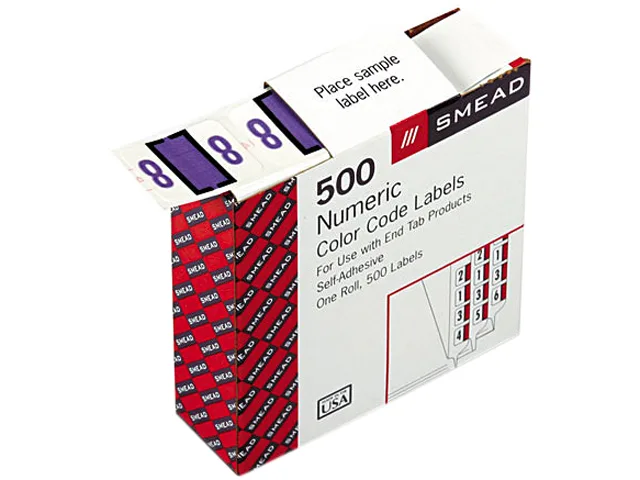 Smead Smead 67378 Number 8 Label Roll Lavender on White 500 Count — product photo