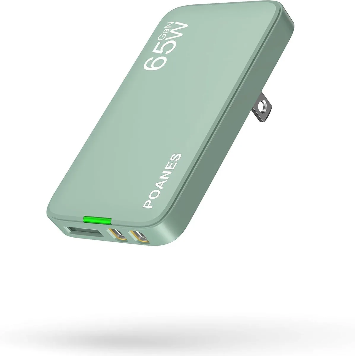 BFKK BFKK 65W GaN USB-C Charger 3-Port Green 0.52in — product photo