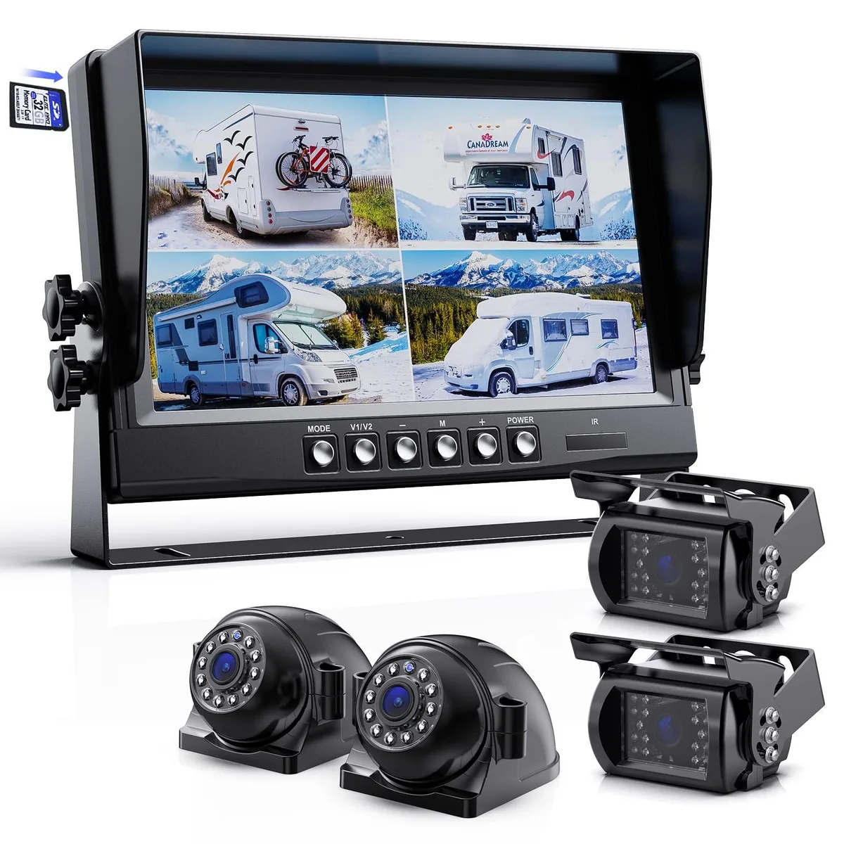 V2 Technologies V2 Technologies 9" 1080P Wired Backup Camera System Kit with IP69K Monitor — product photo