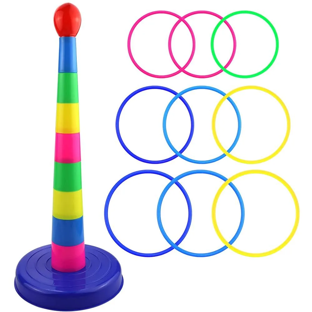 Worry Free Gadgets LE3 Classic Ring Toss Game 3 Rings 4.5 5.5 6.3 in 17.7 in Tower 265 g — product photo