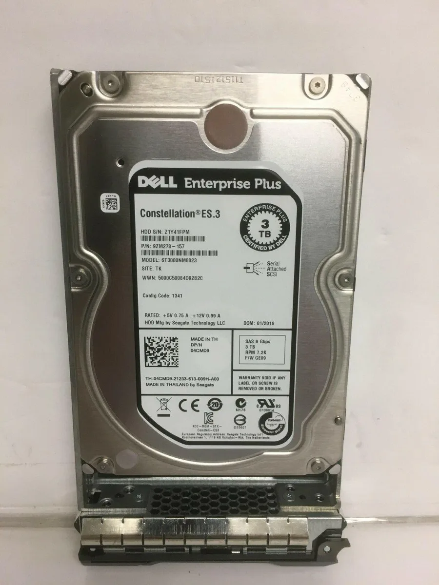 DELL DELL ST3000NM0023 3TB 7.2K SAS 3.5" internal hard drive — product photo
