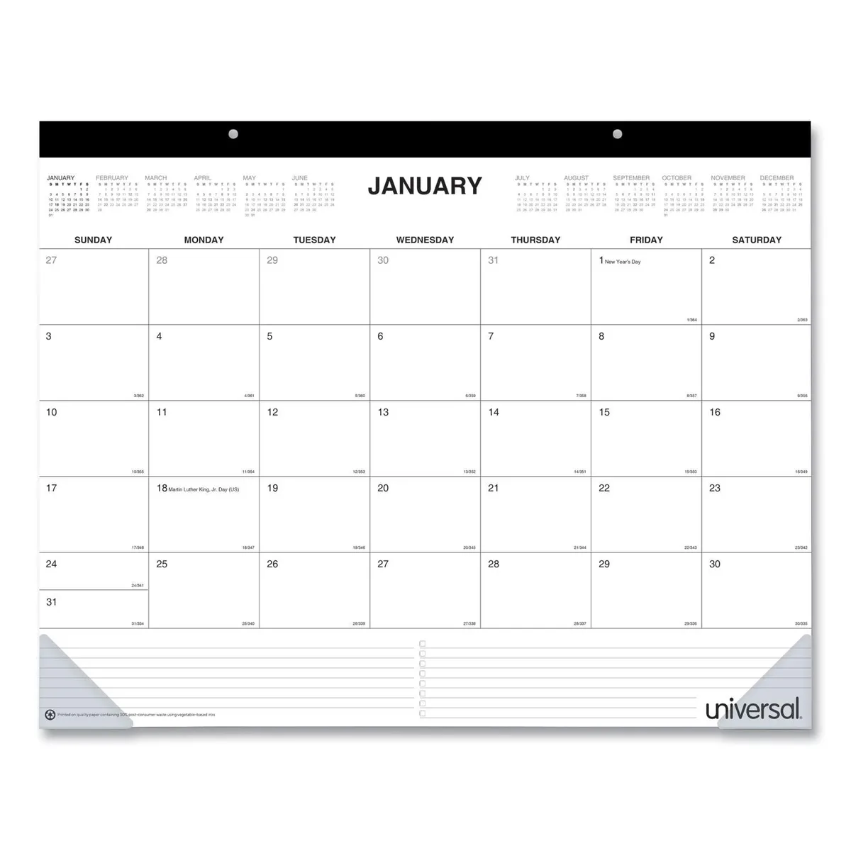 UNIVERSAL OFFICE PRODUCTS UNIVERSAL OFFICE PRODUCTS 71002 Desk Pad Calendar 22 x 17 2025 — product photo