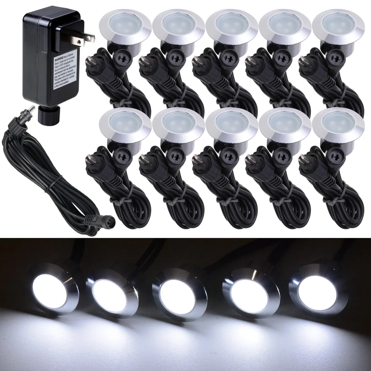 Yescom USA, Inc. Yescom USA, Inc. 11DCL002-COOLW-10TW 10-pack 7000K cool white IP67 landscape lighting — product photo