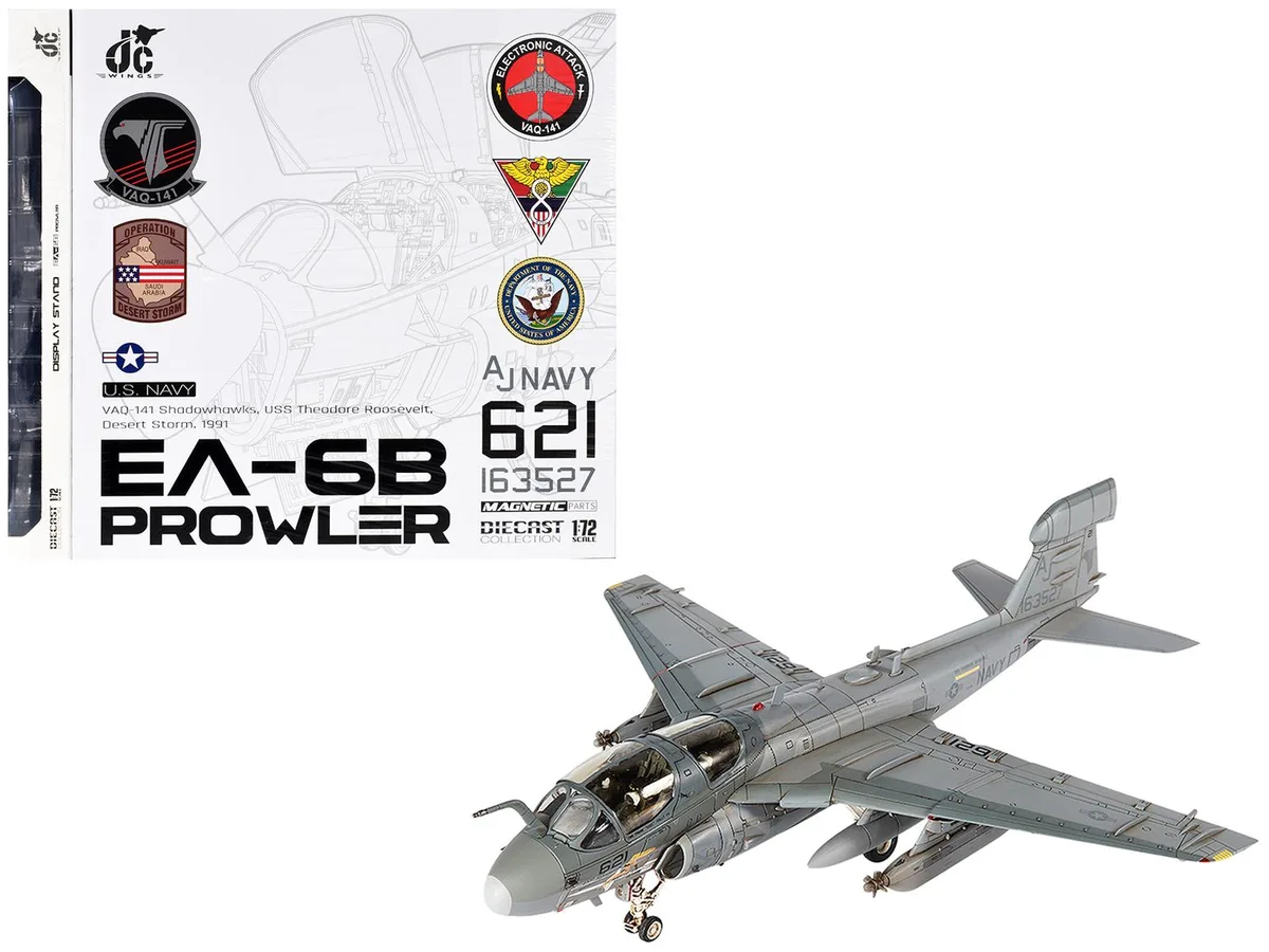 JC Wings JC Wings Grumman EA-6B Prowler VAQ-141 Shadowhawks Desert Storm 1991 1/72 Diecast hobby collectible — product photo