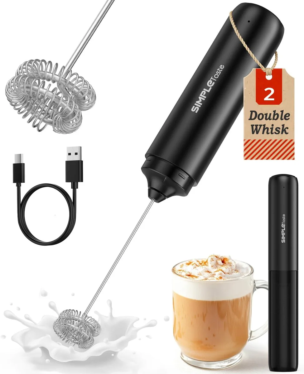  Brentwood Milk Frother SIMPLETASTE Black USB-C Rechargeable — product photo