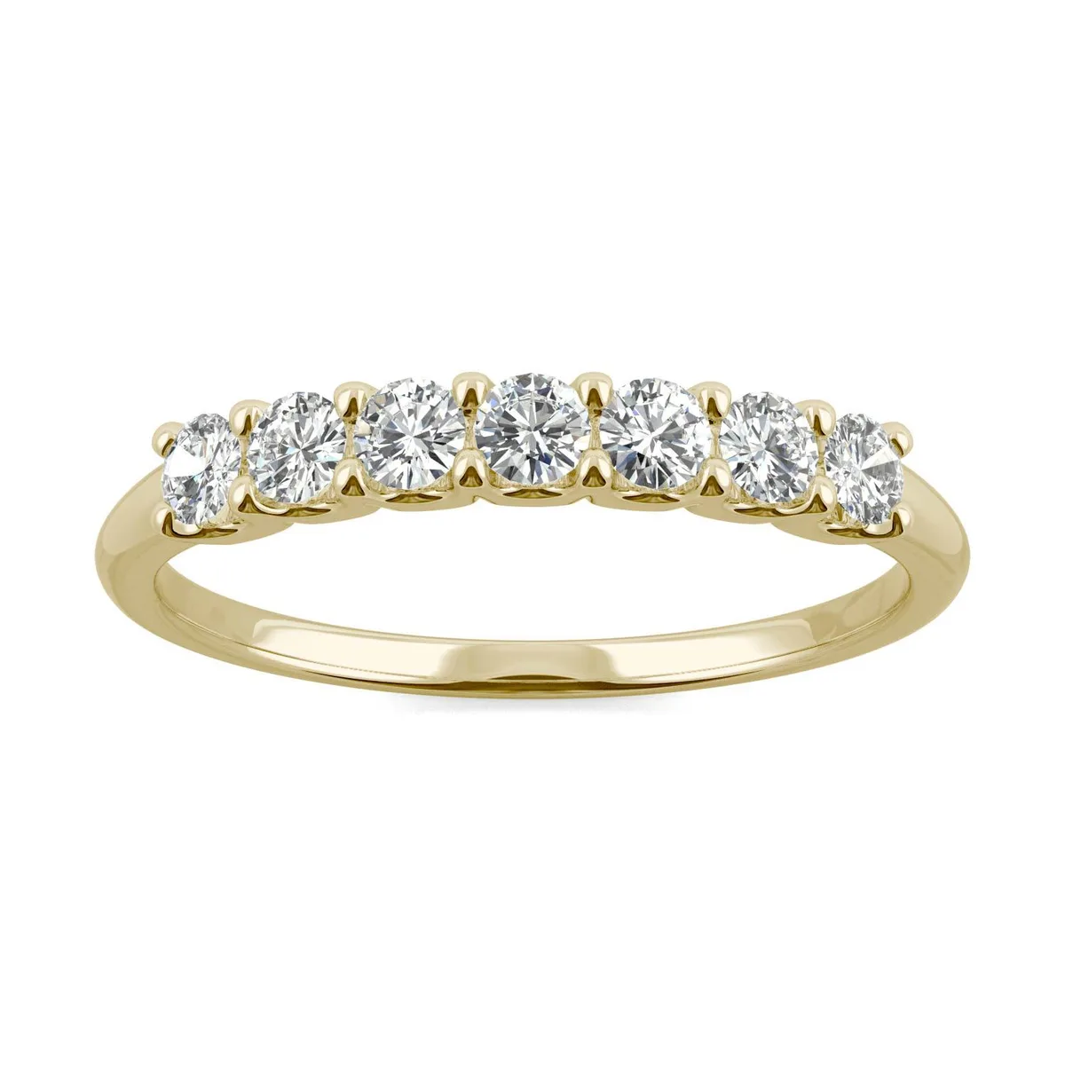 Charles &amp; Colvard Charles &amp; Colvard 14K Yellow Gold 2.5mm Round Moissanite Anniversary Band Size 9.5 0.42cttw DEW — product photo