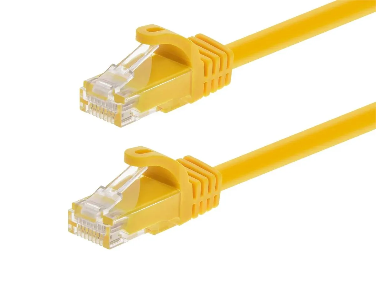 Monoprice Inc. Monoprice Inc. 9837 Cat6 network ethernet cable 1 ft yellow 550 MHz 24 AWG 12 pack — product photo