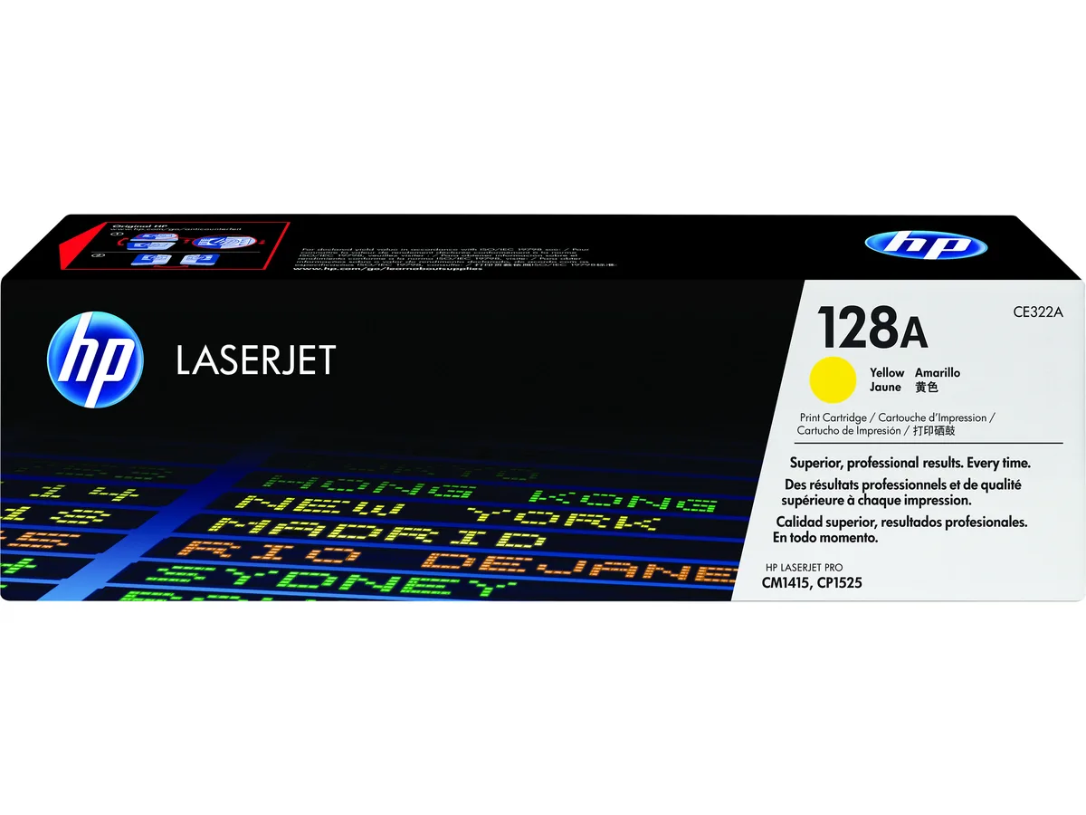 HP HP CE322A 128A Yellow Toner Cartridge 1300 Pages — product photo