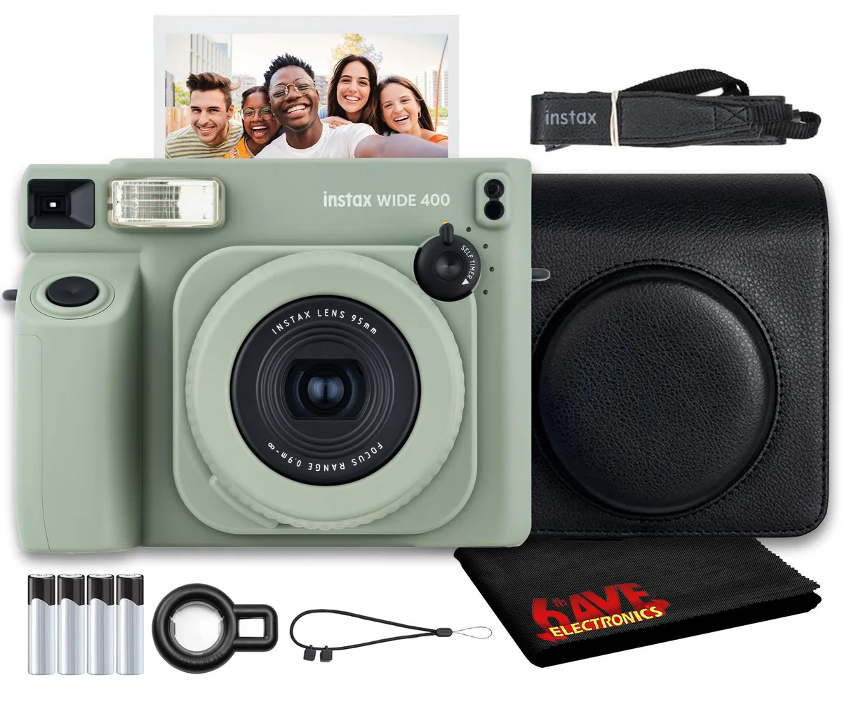 FUJIFILM FUJIFILM INSTAX Wide 400 Instant Film Camera Sage Green with Case — product photo