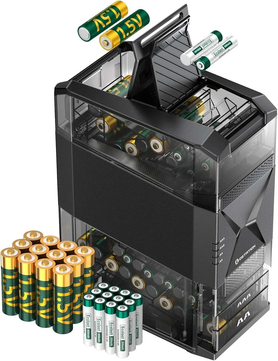 BFKK BFKK Smart 3-in-1 Battery Charger with 12 AA &amp; 12 AAA Batteries — product photo