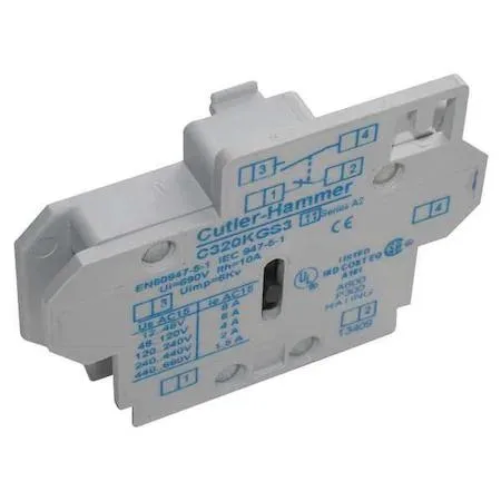 Eaton Eaton C320KGS3 Cutler-Hammer Auxiliary Contact 1NO-1NC Size00-2 600V 10A — product photo
