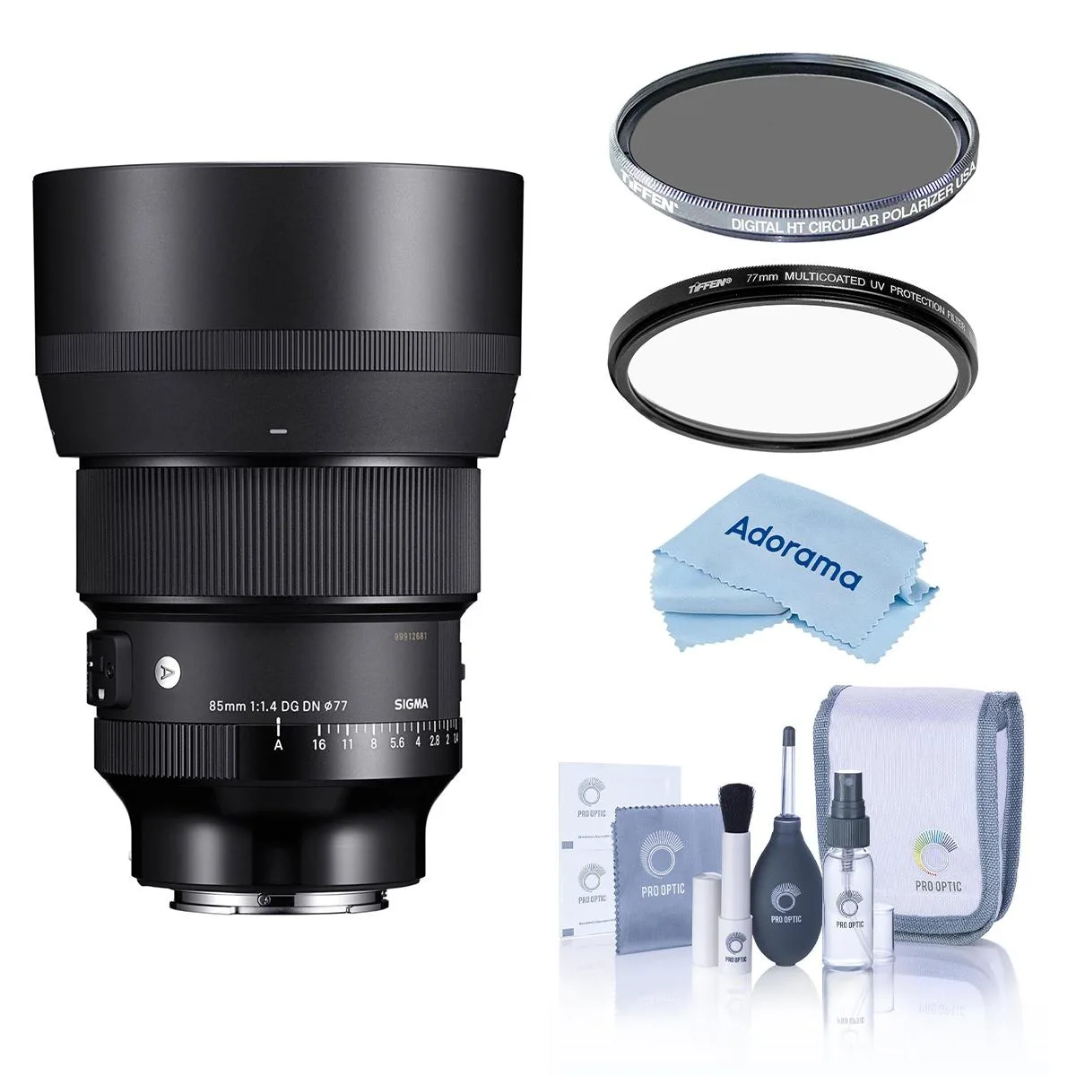 SIGMA SIGMA 85mm f/1.4 DG DN ART Lens for Sony E with 77mm UV CPL Filters — product photo
