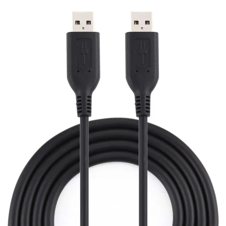 Black power adapter cable with straight connectors, 1.8m long, 77g weight