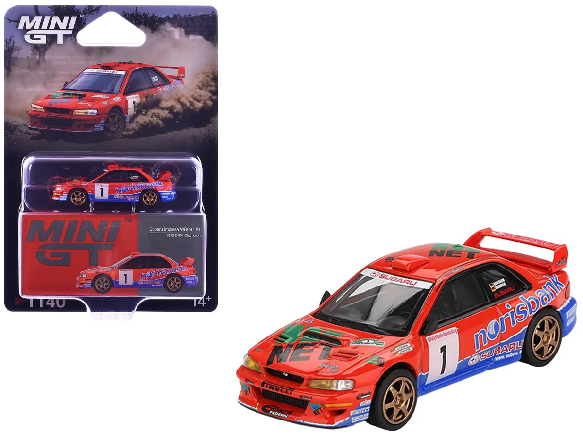 Mini GT Mini GT Subaru Impreza WRC97 #1 DRM 1999 Limited Edition 1/64 Diecast Car — product photo
