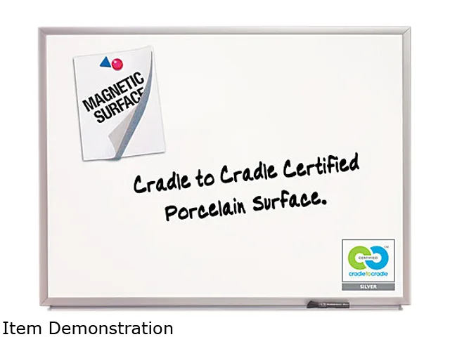 Quartet Quartet 2548 Porcelain Magnetic Board 96 x 48 White Silver Aluminum — product photo