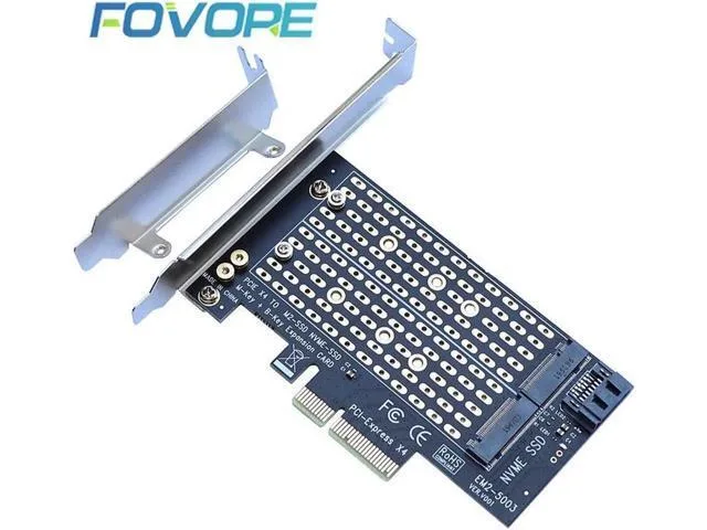 Green circuit board with gold edge connector and M.2 slot