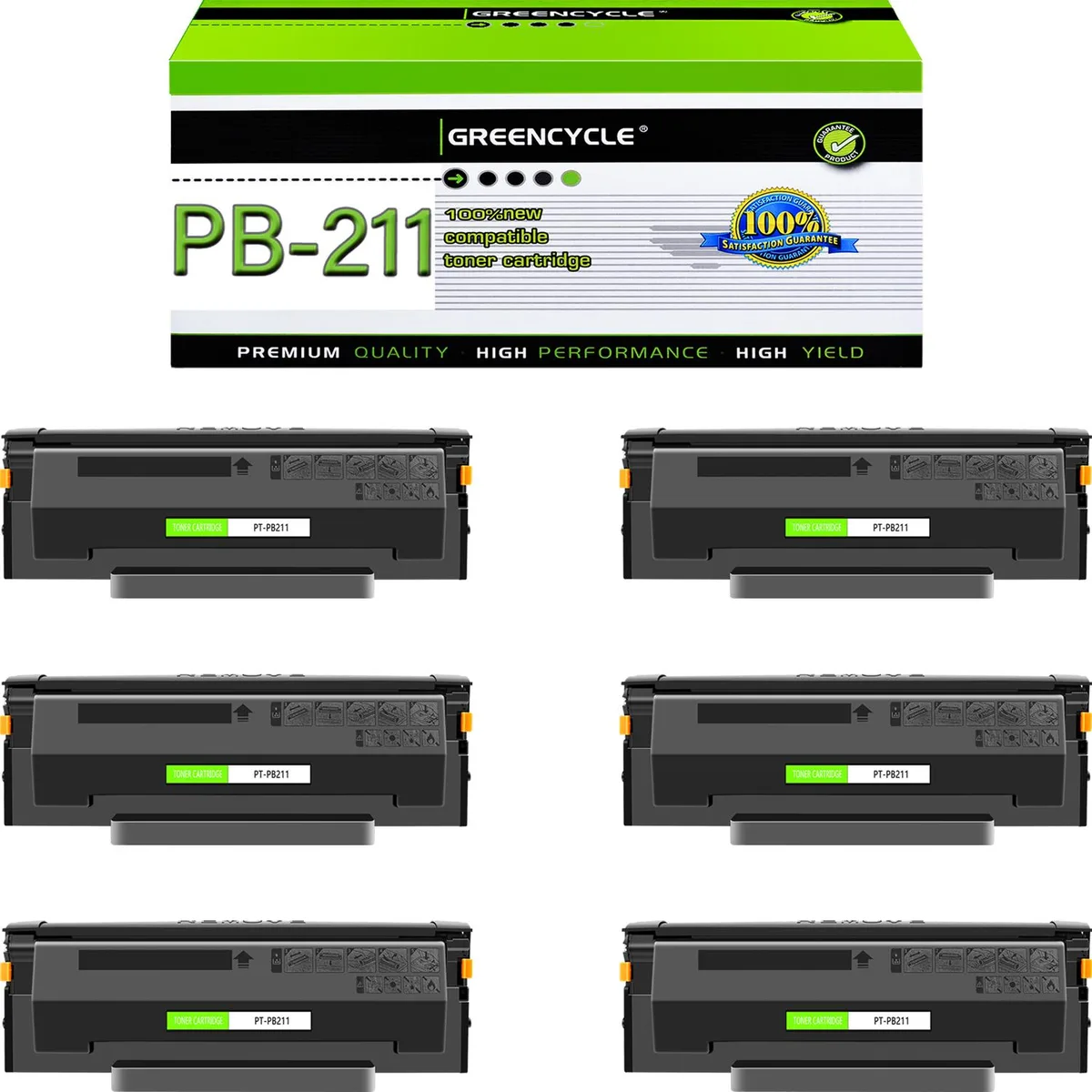 GREENCYCLE GREENCYCLE PB-211 6-pack black toner cartridge 1600 pages — product photo