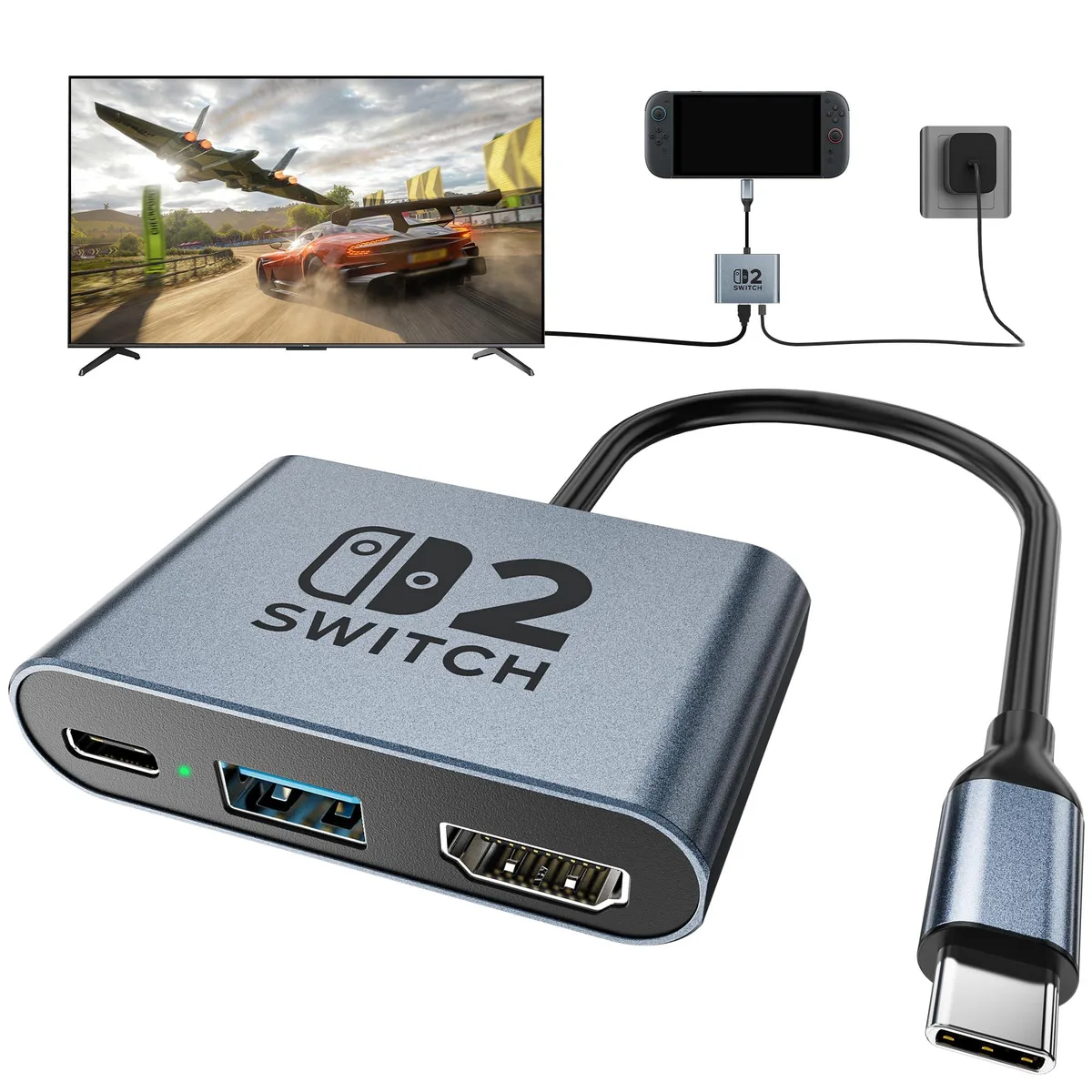 Belkin Switch 2 Dock 4K@120Hz HDR 100W PD Black — product photo