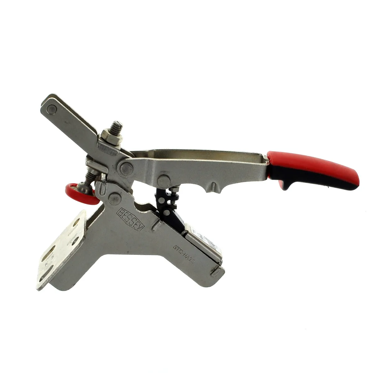 Bessey STC-HA20 horizontal toggle clamp, steel body, U-bar arm, polyethylene tip, front base mount