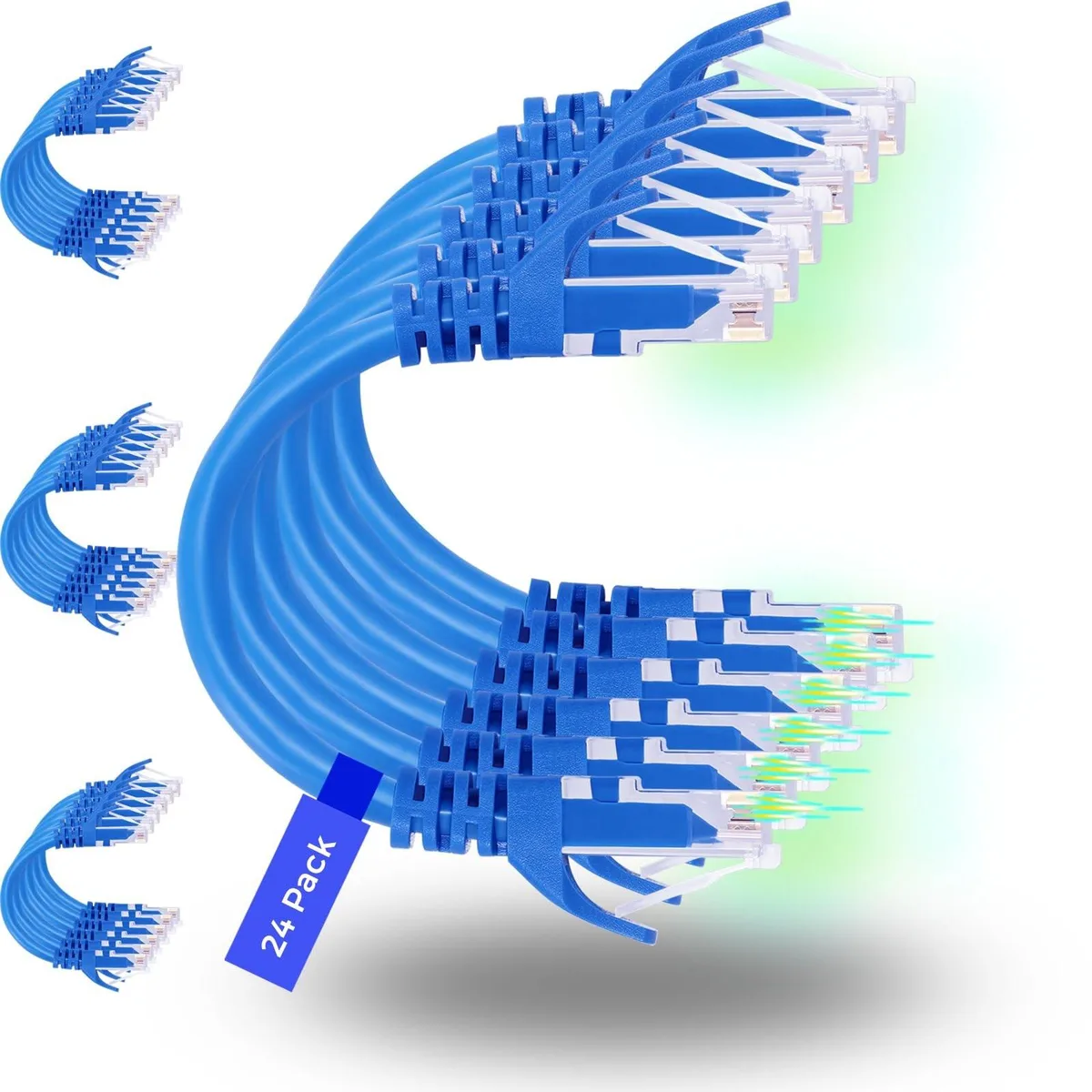 GSM Outdoors GSM Outdoors 24-pack Cat6 1ft patch cables 2 in 1 accessory — product photo