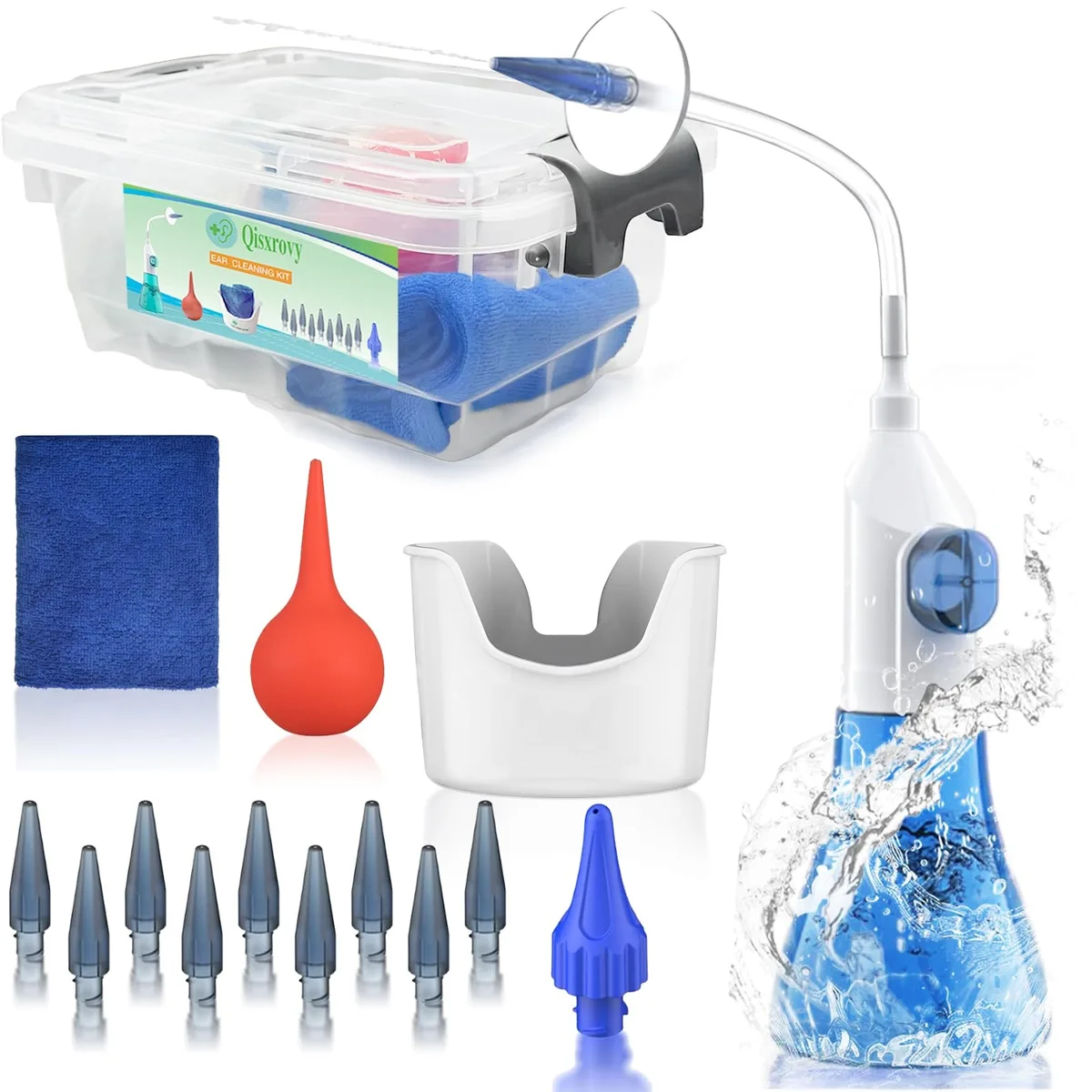  Ear Wax Removal Kit Safe At-Home Ear Irrigation Flushing System Transparent — product photo