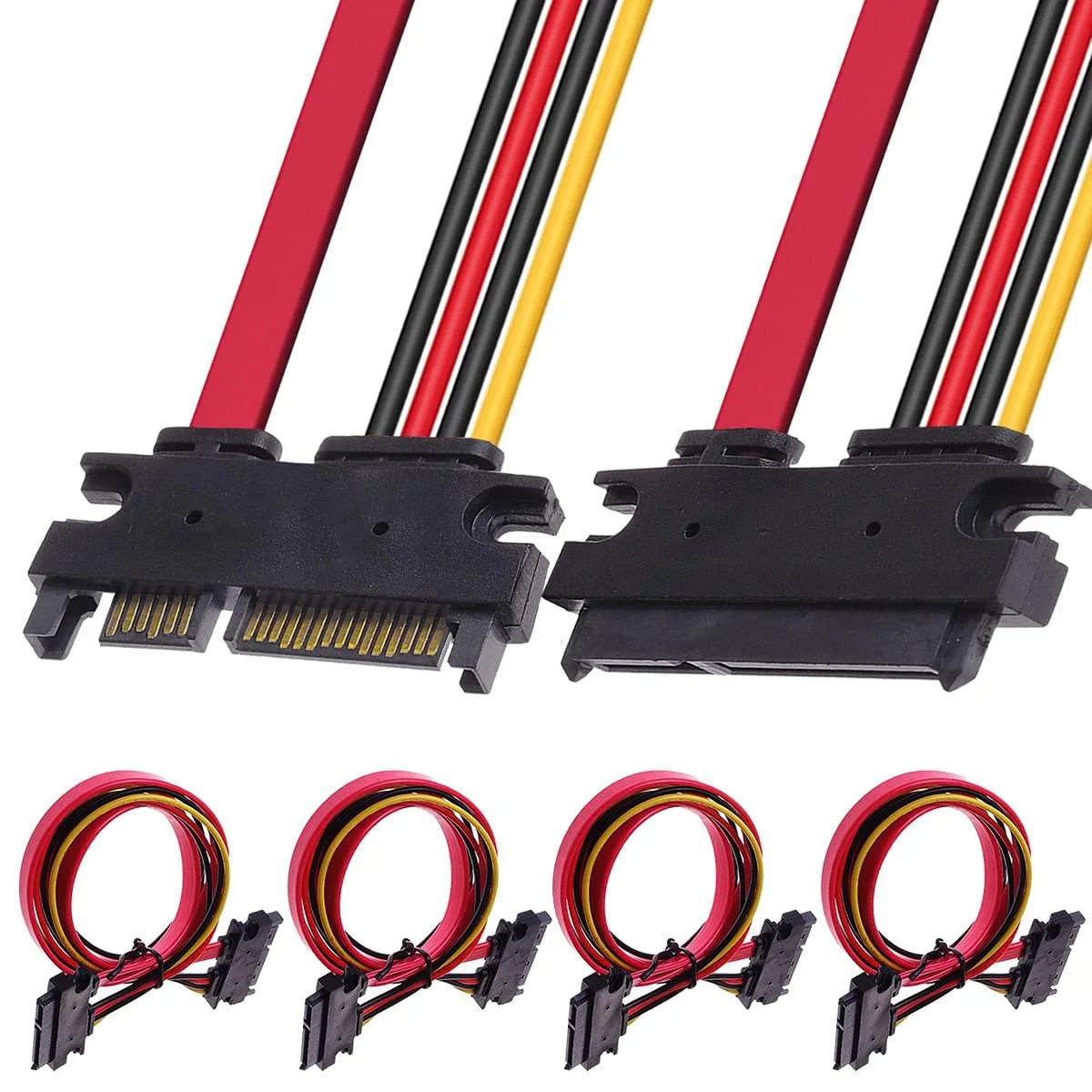 DKARDU NR-US-050 4-pack 22-pin SATA combo extension cable 50cm — product photo