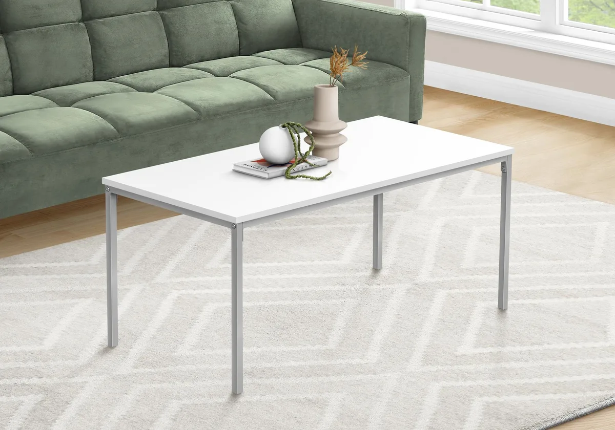 tuphen tuphen 40" White Laminate Grey Metal Occasional Table — product photo
