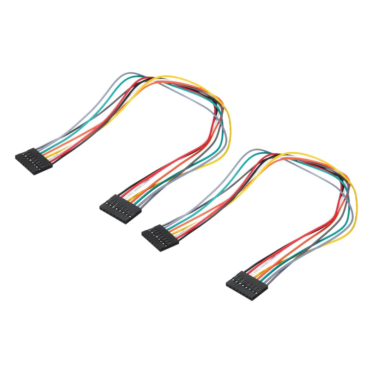 No Sew No Sew Wire Cap Connectors Female-Female 8Pin 2.54mm 30cm Pack of 2 Multicolored — product photo