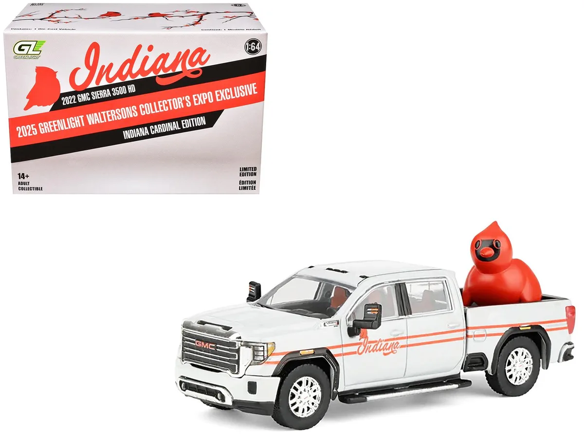 GREENLIGHT GREENLIGHT 2022 GMC Sierra 3500 HD "Indiana Cardinals" 1/64 Diecast Truck 2025 Expo Exclusive — product photo