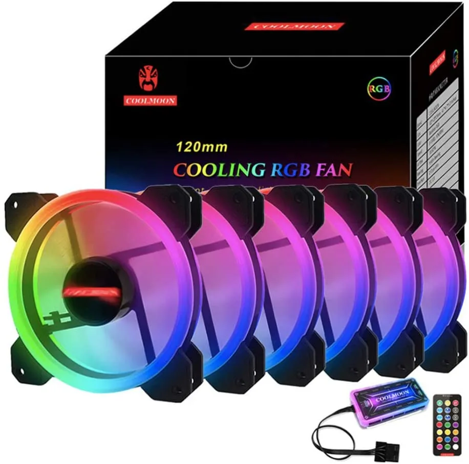 IHDAPP IHDAPP 6-pack 120mm RGB case fans with wireless controller — product photo