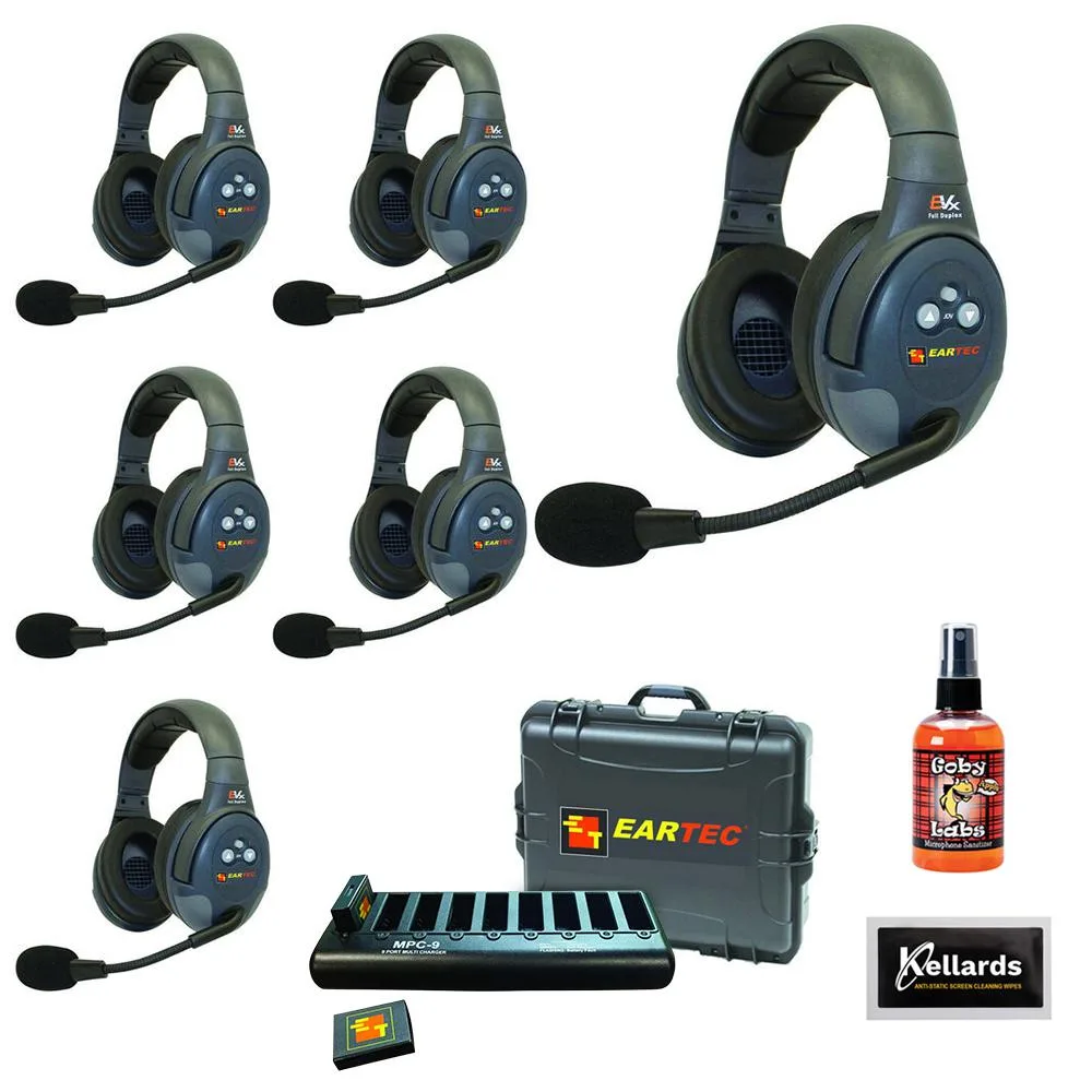 Eartec Eartec EVADE EVX6D 6-Headset 2.4 GHz Wireless Intercom System — product photo