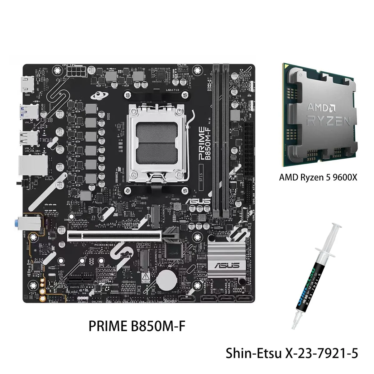 ASUS ASUS PRIME B850M-F + Ryzen 5 9600X AMD motherboard combo — product photo