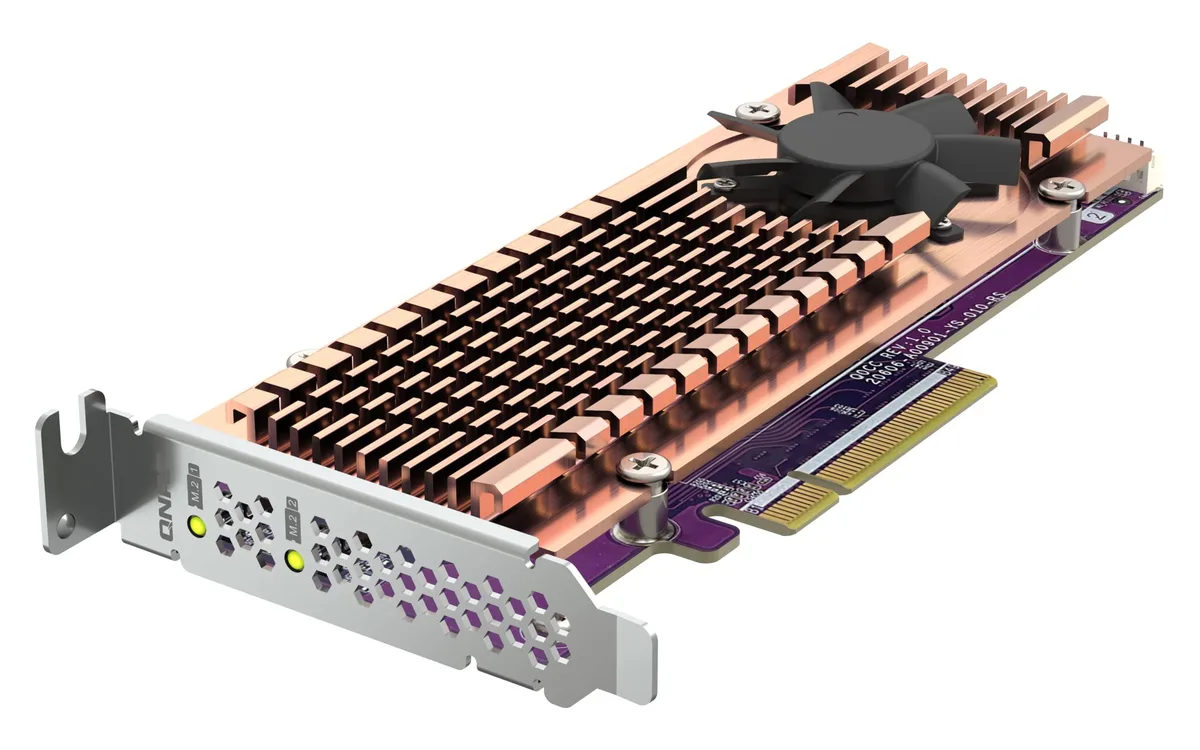 Qnap Qnap QM2-2P-384A dual M.2 PCIe SSD expansion card — product photo