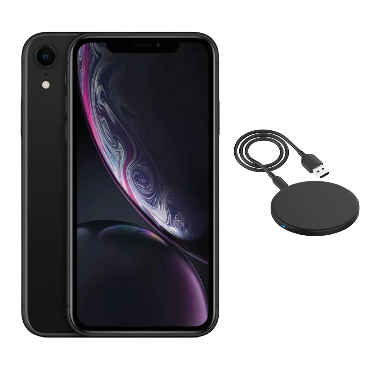 Apple Apple iPhone XR A1984 64GB Black Grade A Wireless Charger cell phones - unlocked — product photo