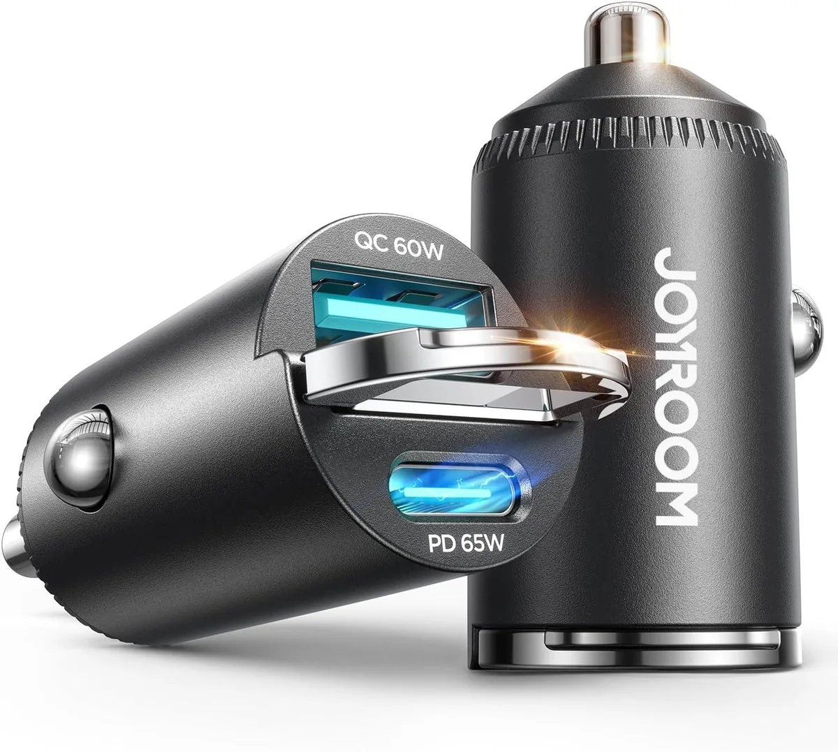 Hamzan Hamzan 2-Pack USB-C Car Charger 65W PD + 60W QC Flush Pull Ring — product photo